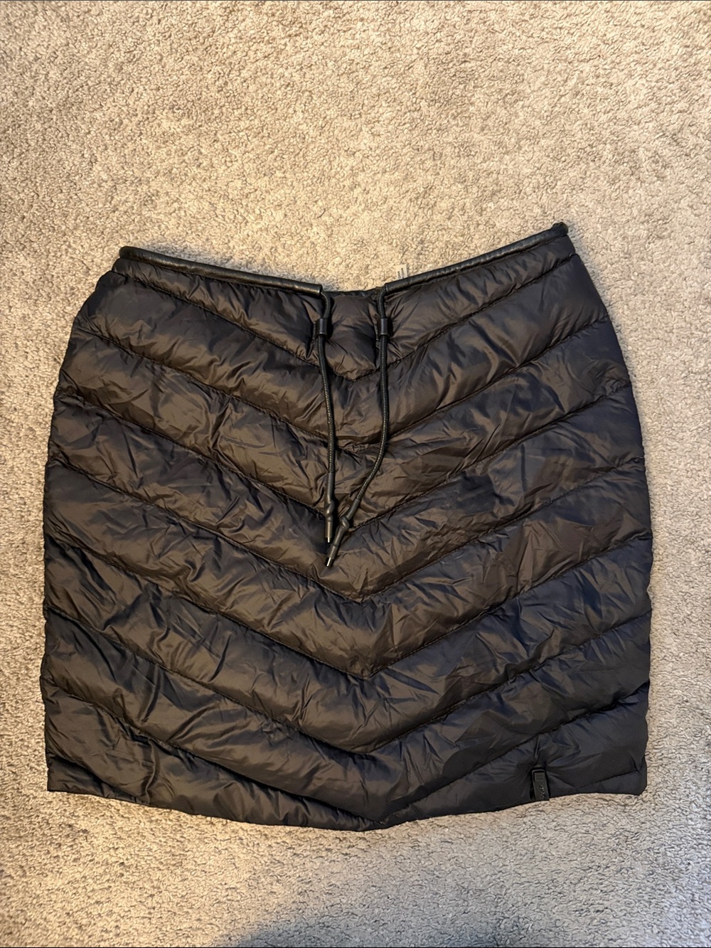 RUDSAK Black Quilted Mini Skirt with Drawcord Waist